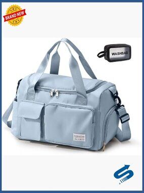 Travel Duffle Bag with Shoe Compartment & Toiletry Bag